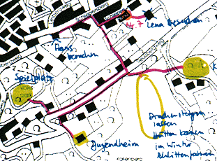 Skizze fr einen kindgerechten Stadtplan