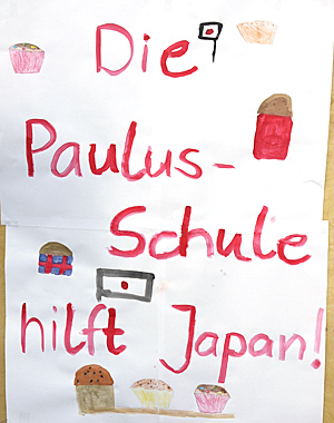 Plakat Die Paulus-Schule hilft Japan!