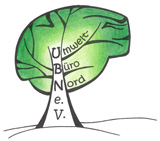 Das Logo zeigt einen Baum, dessen Krone an ein Gehirn erinnert, mit dem Schriftzug Umweltbüro Nord e.V.