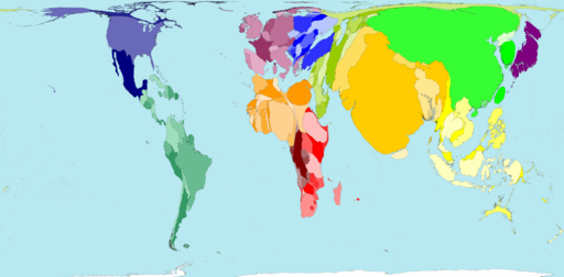 Weltbevölkerung, worldmapper